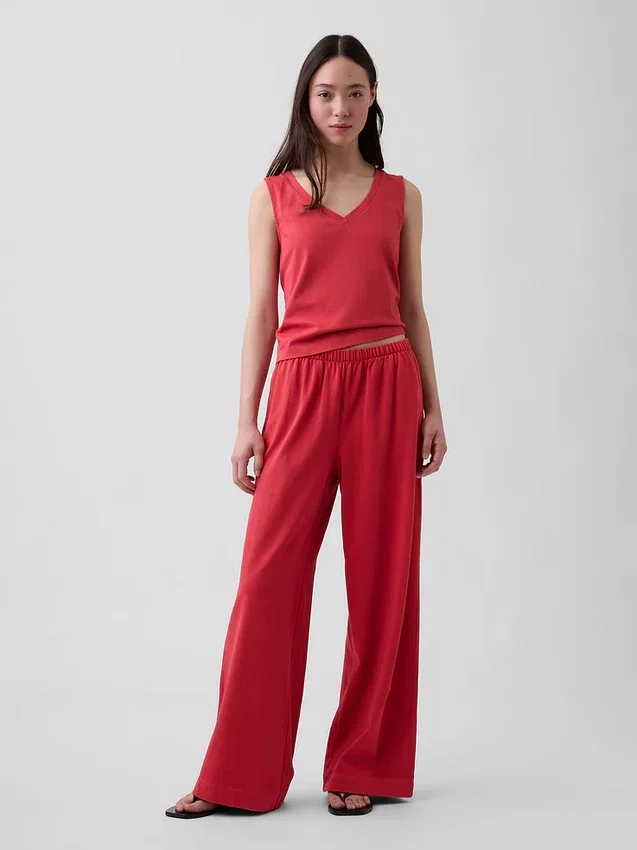 Pantaloni a gamba larga in maglia