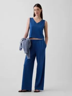 Pantaloni a gamba larga in maglia