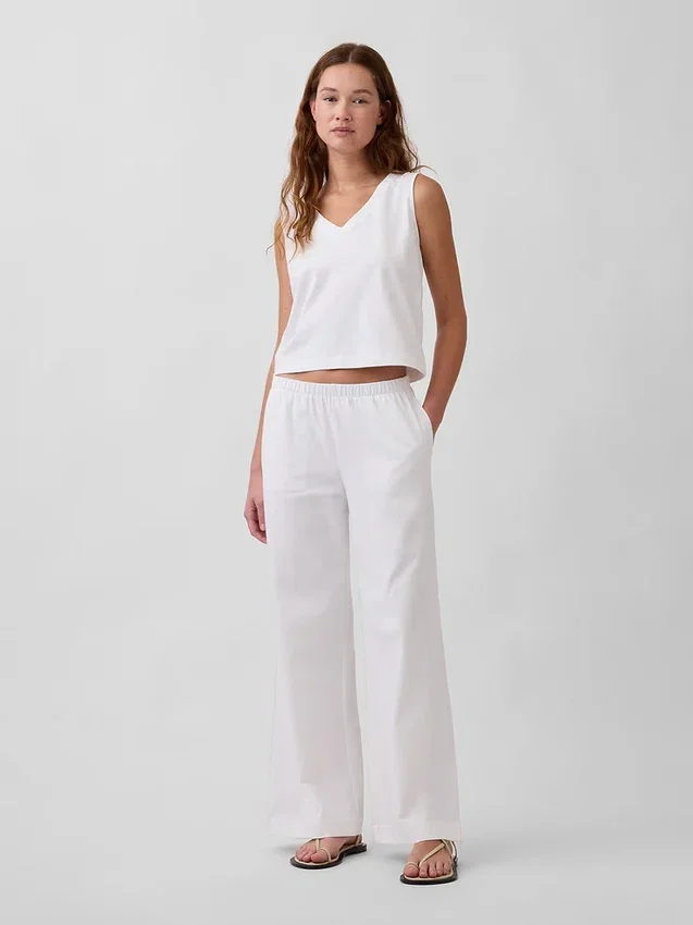 Pantaloni a gamba larga in maglia