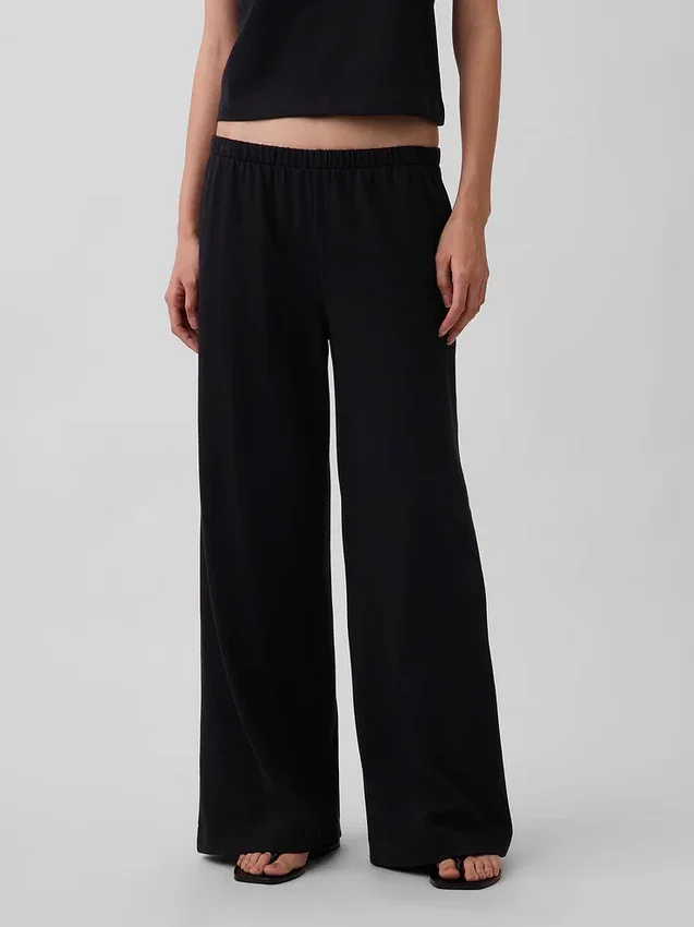 Pantaloni a gamba larga in maglia