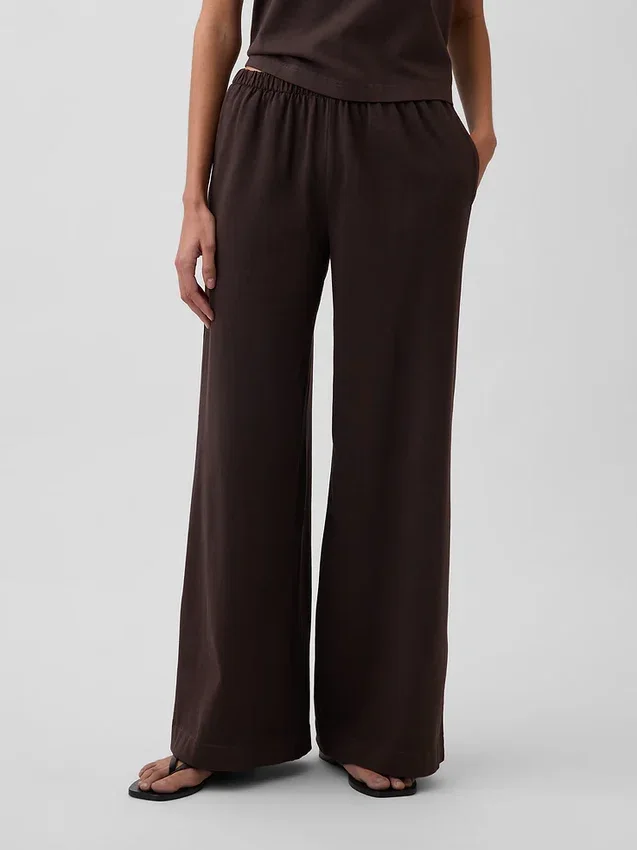 Pantaloni a gamba larga in maglia