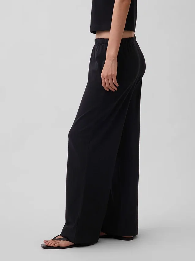 Pantaloni a gamba larga in maglia