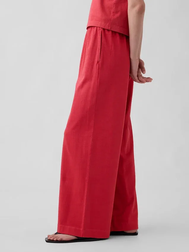Pantaloni a gamba larga in maglia
