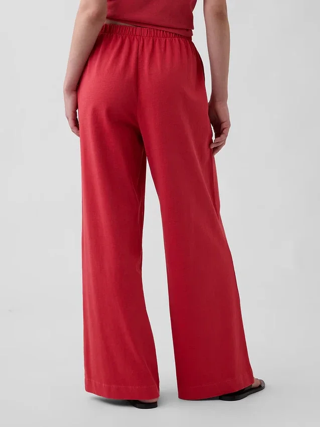 Pantaloni a gamba larga in maglia