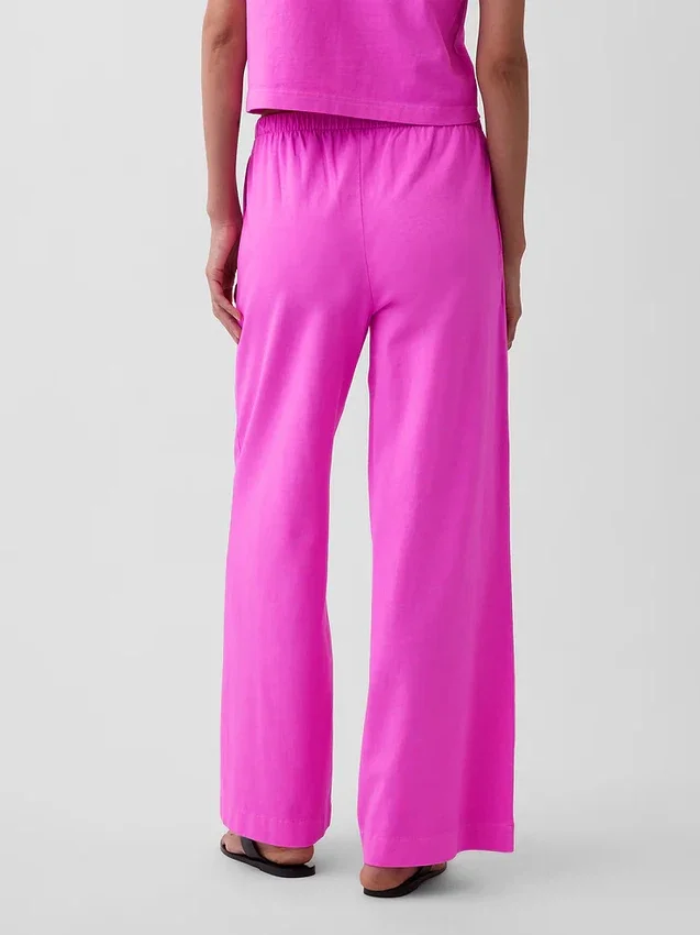 Pantaloni a gamba larga in maglia