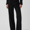 Pantaloni a gamba larga in misto lino e cotone