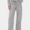 Pantaloni a gamba larga in misto lino e cotone