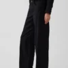Pantaloni a gamba larga in misto lino e cotone