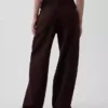 Pantaloni a gamba larga in misto lino e cotone