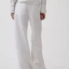 Pantaloni a gamba larga in misto lino e cotone