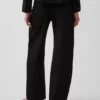 Pantaloni a gamba larga in misto lino e cotone