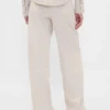 Pantaloni a gamba larga in misto lino e cotone