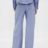Pantaloni a gamba larga in misto lino e cotone
