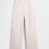 Pantaloni a gamba larga in misto lino e cotone