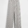 Pantaloni a gamba larga in misto lino e cotone