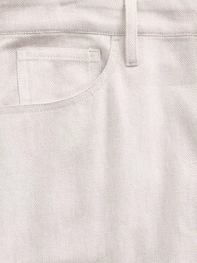 Pantaloni a gamba larga in misto lino e cotone