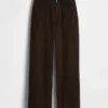 Pantaloni a gamba larga in misto lino e cotone