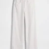 Pantaloni a gamba larga in misto lino e cotone