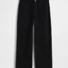Pantaloni a gamba larga in misto lino e cotone