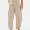 Pantaloni a gamba larga in twill a vita media