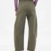 Pantaloni a gamba larga in twill a vita media