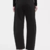 Pantaloni a gamba larga in twill a vita media