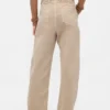 Pantaloni a gamba larga in twill a vita media