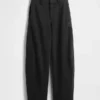 Pantaloni a gamba larga in twill a vita media