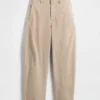 Pantaloni a gamba larga in twill a vita media