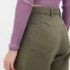 Pantaloni a gamba larga in twill a vita media