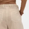 Pantaloni a gamba larga in twill a vita media
