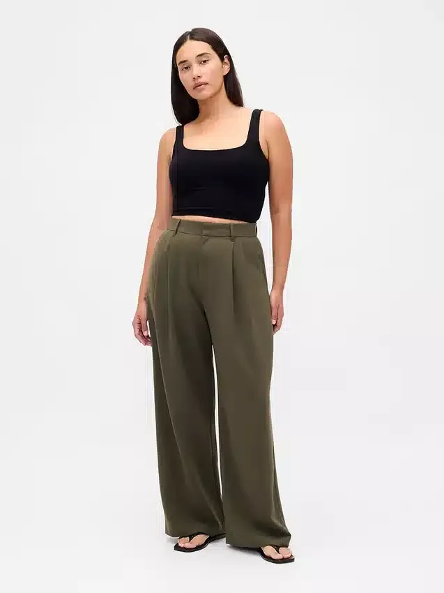 Pantaloni a pieghe a vita alta Curvy 365