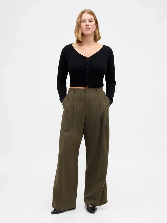 Pantaloni a pieghe a vita alta Curvy 365