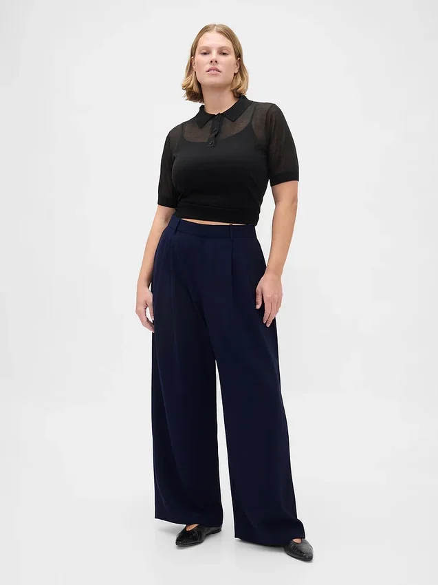 Pantaloni a pieghe a vita alta Curvy 365
