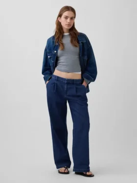 Pantaloni a pieghe in denim a vita bassa 365