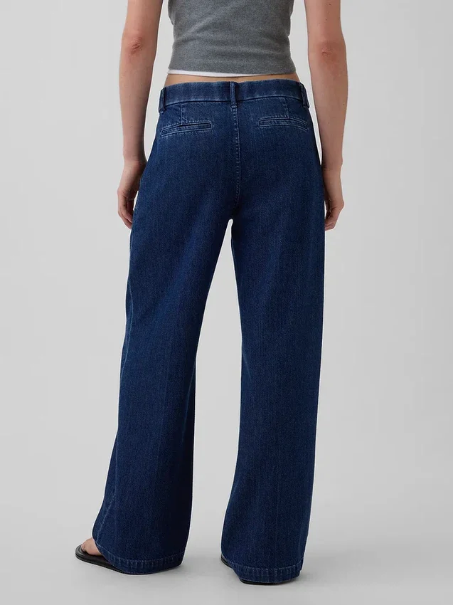 Pantaloni a pieghe in denim a vita bassa 365