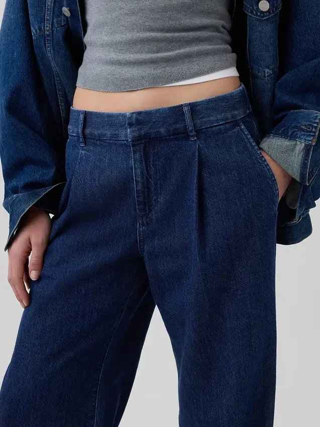 Pantaloni a pieghe in denim a vita bassa 365