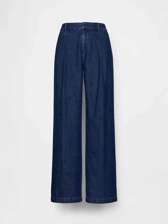 Pantaloni a pieghe in denim a vita bassa 365