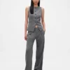 Pantaloni a pieghe in twill spazzolato a vita bassa 365