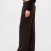 Pantaloni a pieghe in twill spazzolato a vita bassa 365