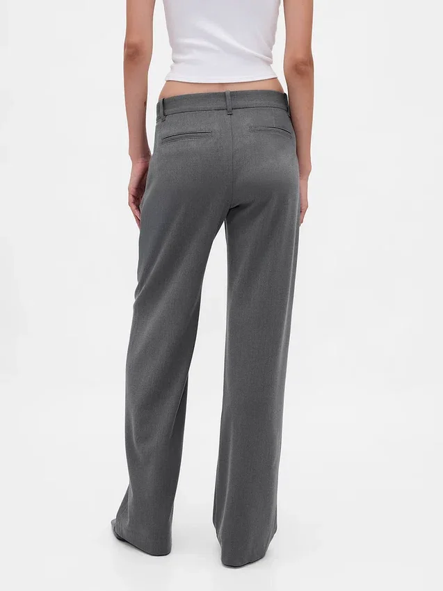 Pantaloni a pieghe in twill spazzolato a vita bassa 365