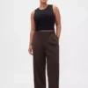 Pantaloni a pieghe in twill spazzolato a vita bassa 365