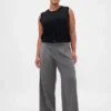 Pantaloni a pieghe in twill spazzolato a vita bassa 365
