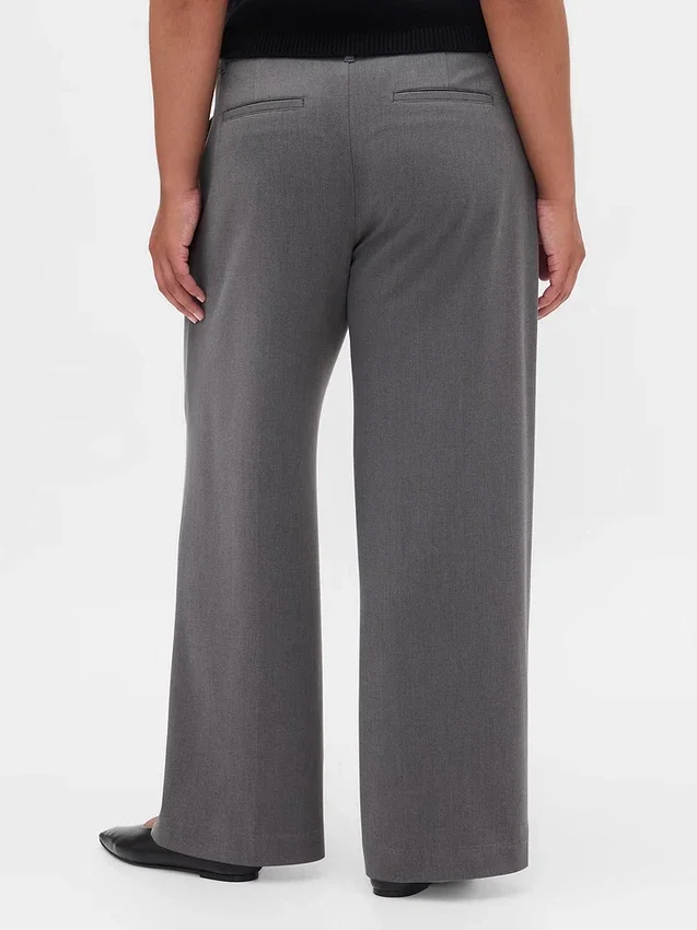 Pantaloni a pieghe in twill spazzolato a vita bassa 365