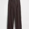 Pantaloni a pieghe in twill spazzolato a vita bassa 365