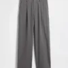 Pantaloni a pieghe in twill spazzolato a vita bassa 365