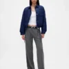 Pantaloni a pieghe in twill spazzolato a vita bassa 365