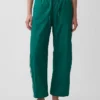 Pantaloni a righe in popeline di cotone biologico dal taglio comodo