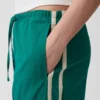 Pantaloni a righe in popeline di cotone biologico dal taglio comodo