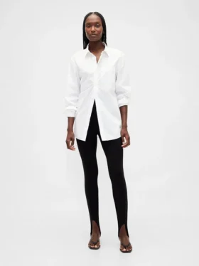 Pantaloni a staffa a vita alta in maglia doppia